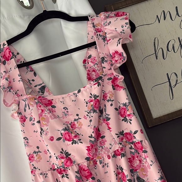 SHEIN Maternity Floral Print Dress With Floral Flounce Sleeves - Picture 8 of 15